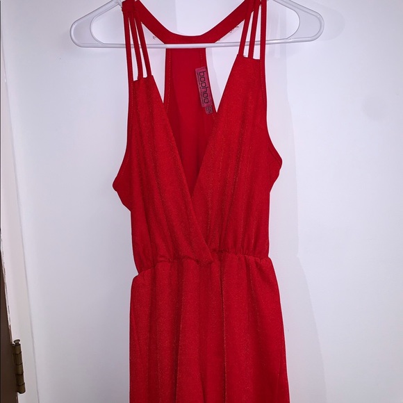 Deep V-Neck, Razor Back Romper - Picture 1 of 3